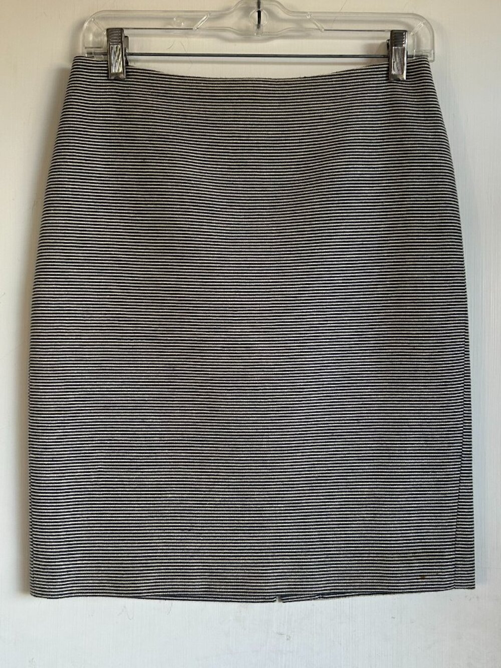 Talbots - Black and White Stripe Midi Skirt